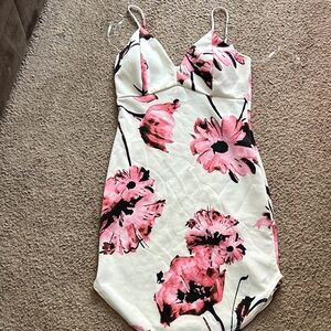 NWT January 7 Pink Floral Mini Dress on White